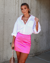 Macie Satin Mini Skirt - Pink